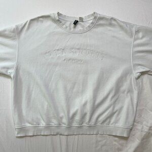 H&M Club Society Sweatshirt, XL, White